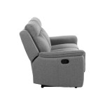 Canapé droit relax manuel RICKY 3 places Tissu Gris clair