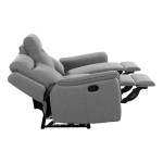 Canapé droit relax manuel RICKY 3 places Tissu Gris clair