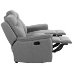 Canapé droit relax manuel RICKY 3 places Tissu Gris clair