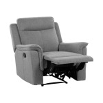 Fauteuil relax manuel RICKY Tissu Gris clair