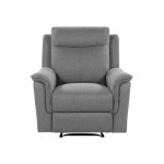 Fauteuil relax manuel RICKY Tissu Gris clair