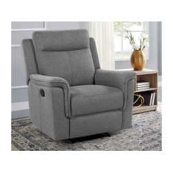 Fauteuil relax manuel RICKY Tissu Gris clair