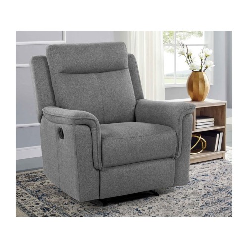 Fauteuil relax manuel RICKY Tissu Gris clair