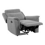 Fauteuil relax manuel RICKY Tissu Gris clair