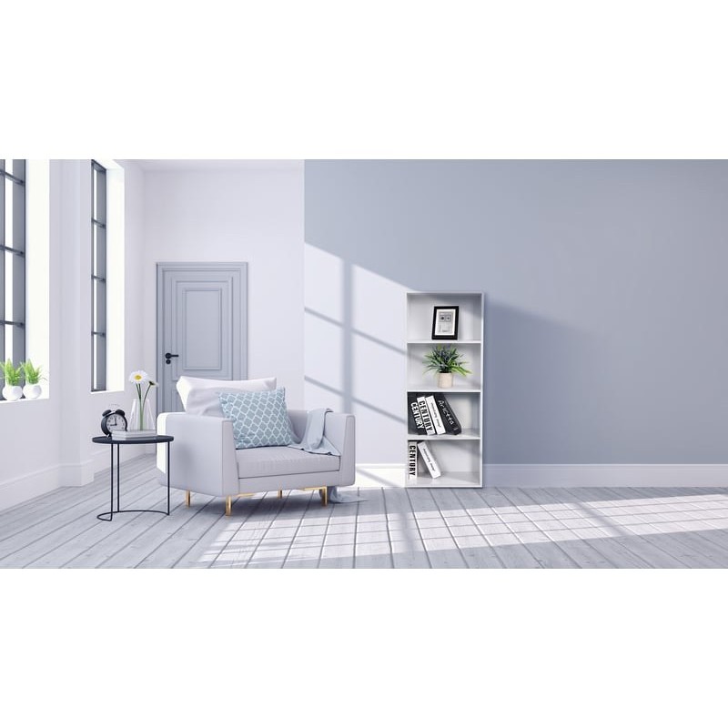 Bibliotheque coloris blanc 3 étagère(s) Cubik - 42 cm x 106 cm