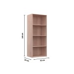 Bibliotheque coloris bois foncé 3 étagère(s) Cubik - 42 cm x 106 cm