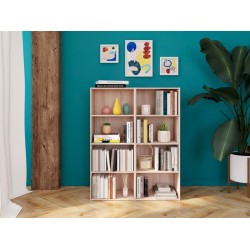 Bibliotheque coloris bois foncé 3 étagère(s) Cubik - 42 cm x 106 cm