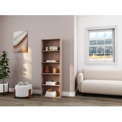 Bibliotheque coloris bois foncé 4 étagère(s) Cubik - 59.2 cm x 169 cm