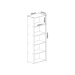 Bibliotheque coloris blanc 4 étagère(s) Cubik - 59.2 cm x 169 cm