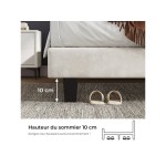 Lit 2 places 140x190 cm HAVENLYHOME  coloris blanc