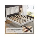 Lit 2 places 140x190 cm HAVENLYHOME  coloris blanc