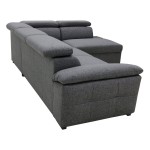 Canapé d'angle réversible convertible GUILLERMO 4 places Tissu Gris anthracite