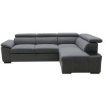 Canapé d'angle réversible convertible GUILLERMO 4 places Tissu Gris anthracite