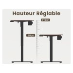 Bureau HOMAVO électrique assis-debout 120 cm coloris bois foncé