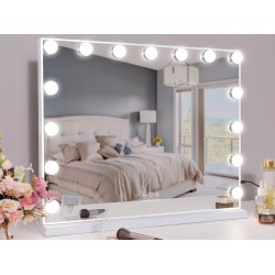 Miroir rectangulaire à poser coloris blanc  5846 - 58 cm x 46 cm