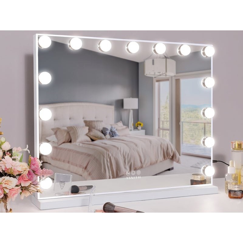 Miroir rectangulaire à poser coloris blanc  5846 - 58 cm x 46 cm