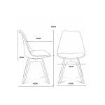 Lot de 6 chaises - noir - chaise scandinave - pieds en bois (6 chaises dans un colis)