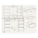 Coiffeuse 9 tiroir(s) Miroir Led avec 0 tabouret inclu    coloris blanc