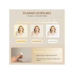 Coiffeuse 9 tiroir(s) Miroir Led avec 0 tabouret inclu    coloris blanc