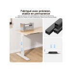 Bureau HOMAVO électrique assis-debout 140 cm coloris naturel