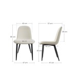 Lot de 6 Chaises Salle à Manger HavenlyHome, Tissu Lin, Dossier Ergonomique, Pieds en Métal, pour Salon, Cuisine, Chambre à Coucher, Beige