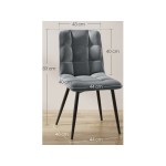 Lot de 4 Chaises Salle à Manger HavenlyHome, Assise Rembourrée en Velours avec Pieds Métal, Ergonomie, pour Cuisine, Salle à Manger, Salon, Chambre à Coucher, Gris