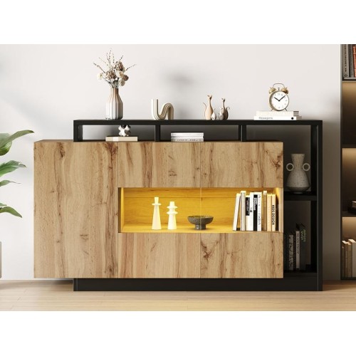 Buffet 3 porte(s)  SWEIKO  - 140 cm coloris noir 