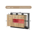 Buffet 3 porte(s)  SWEIKO  - 140 cm coloris noir 