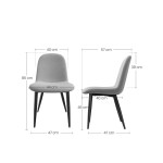 Lot de 6 Chaises Salle à Manger HavenlyHome, Tissu Lin, Dossier Ergonomique, Pieds en Métal, pour Salon, Cuisine, Chambre à Coucher, Gris