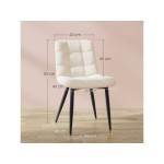 Lot de 6 chaises salle à manger havenlyhome, assise rembourrée en velours avec pieds métal, ergonomie, pour cuisine, salle à manger, salon, chambre à coucher, beige