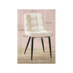 Lot de 4 Chaises Salle à Manger HavenlyHome, Assise Rembourrée en Velours avec Pieds Métal, Ergonomie, pour Cuisine, Salle à Manger, Salon, Chambre à Coucher, Beige