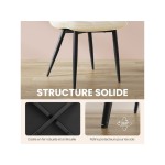 Lot de 4 Chaises Salle à Manger HavenlyHome, Assise Rembourrée en Velours avec Pieds Métal, Ergonomie, pour Cuisine, Salle à Manger, Salon, Chambre à Coucher, Beige