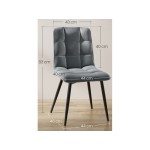 Lot de 6 Chaises Salle à Manger HavenlyHome, Assise Rembourrée en Velours avec Pieds Métal, Ergonomie, pour Cuisine, Salle à Manger, Salon, Chambre à Coucher, Gris